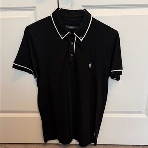 French Connection Black Polo Shirt with White Trim